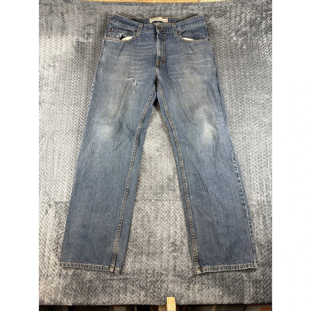 Levis 559 Jeans Mens 33x32 Blue Medium Wash Relaxed Straight Leg‎ Stretch Denim